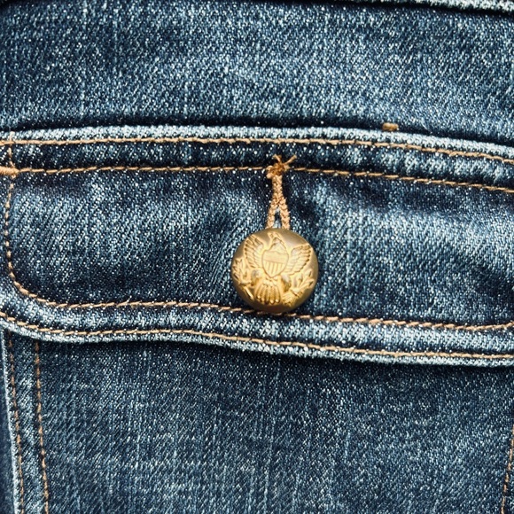 VTG LRL Ralph Lauren Jeans Co Trucker Blue Denim Woman’s XL - Gold Eagle Buttons - Picture 5 of 15